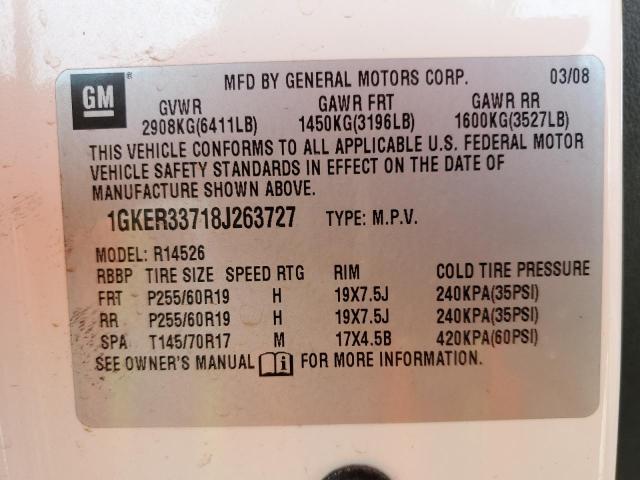 Photo 12 VIN: 1GKER33718J263727 - GMC ACADIA 