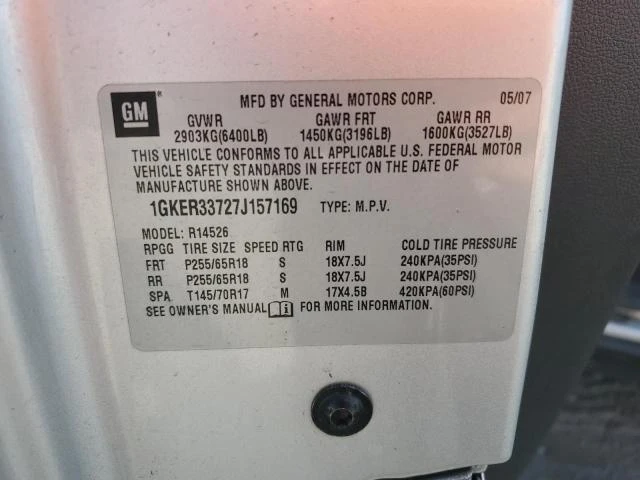 Photo 12 VIN: 1GKER33727J157169 - GMC ACADIA SLT 