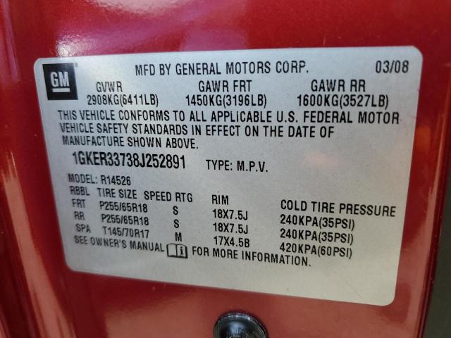 Photo 12 VIN: 1GKER33738J252891 - GMC ACADIA SLT 