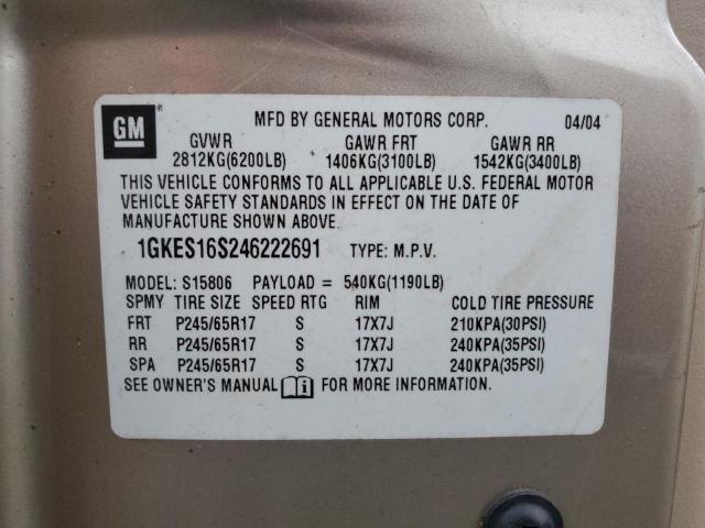 Photo 12 VIN: 1GKES16S246222691 - GMC ENVOY XL 