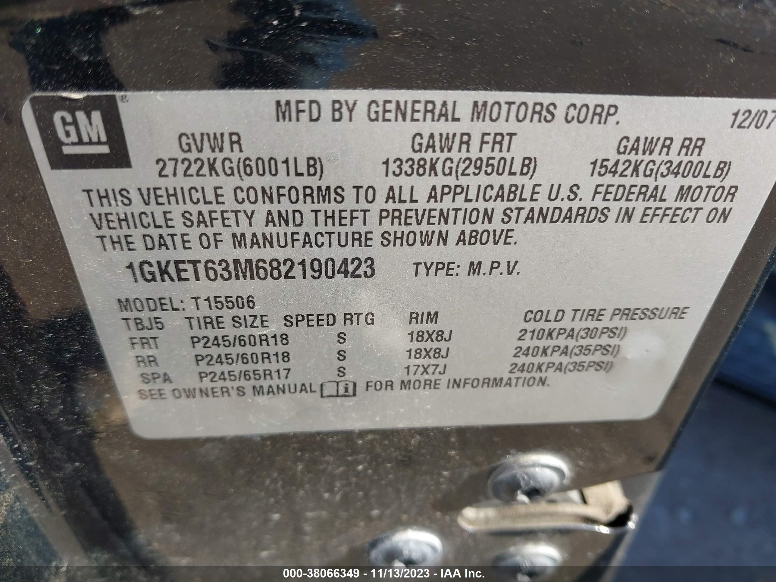 Photo 8 VIN: 1GKET63M682190423 - GMC ENVOY 