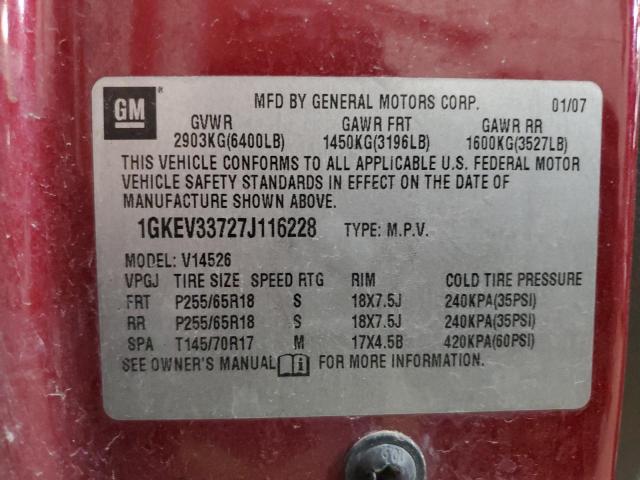 Photo 13 VIN: 1GKEV33727J116228 - GMC ACADIA 