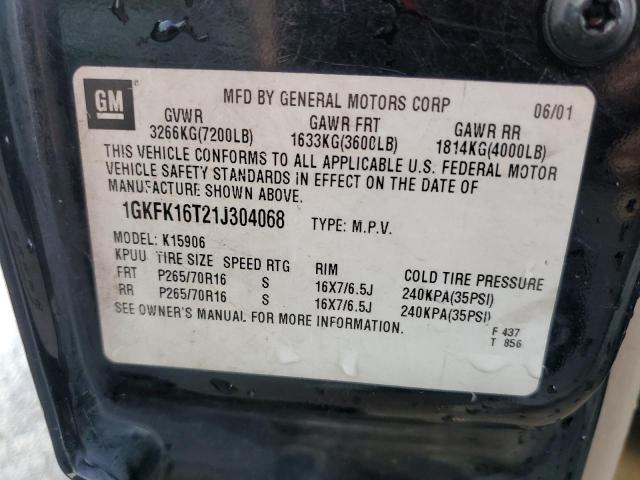 Photo 12 VIN: 1GKFK16T21J304068 - GMC YUKON 