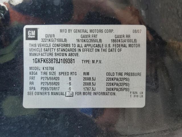 Photo 12 VIN: 1GKFK63878J109381 - GMC YUKON DENA 