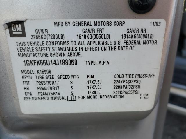 Photo 12 VIN: 1GKFK66U14J188050 - GMC YUKON 