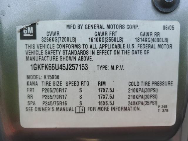 Photo 12 VIN: 1GKFK66U45J257153 - GMC YUKON XL D 