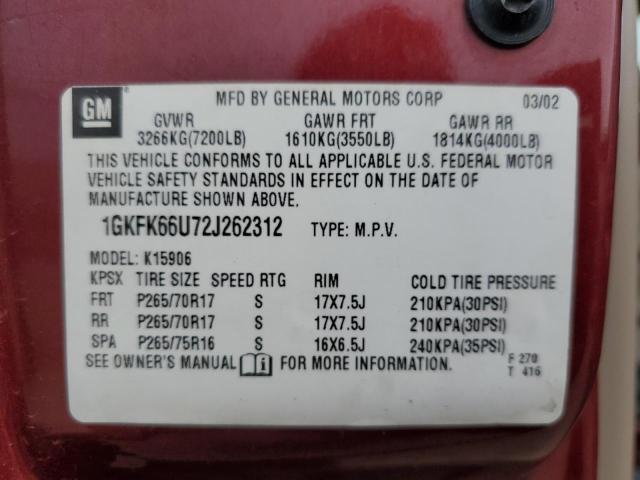 Photo 13 VIN: 1GKFK66U72J262312 - GMC DENALI 