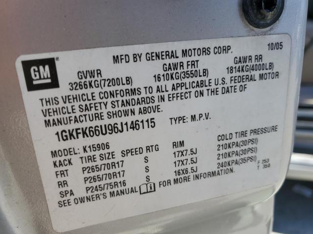 Photo 12 VIN: 1GKFK66U96J146115 - GMC YUKON 