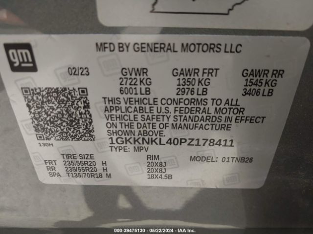 Photo 8 VIN: 1GKKNKL40PZ178411 - GMC ACADIA 