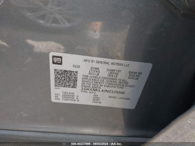 Photo 8 VIN: 1GKKNKL42NZ125500 - GMC ACADIA 