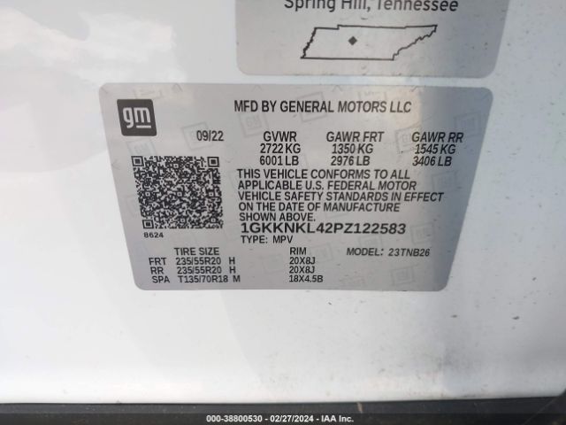 Photo 8 VIN: 1GKKNKL42PZ122583 - GMC ACADIA 