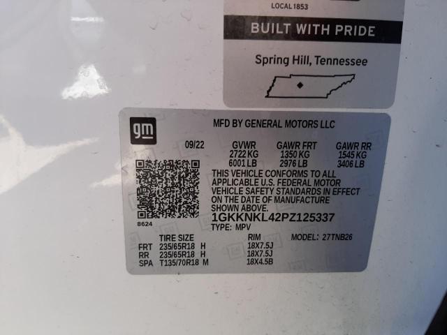 Photo 12 VIN: 1GKKNKL42PZ125337 - GMC ACADIA SLE 