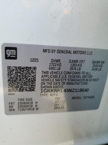 Photo 13 VIN: 1GKKNKL45NZ118640 - GMC ACADIA SLE 