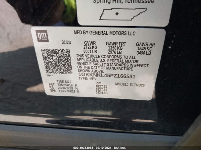 Photo 8 VIN: 1GKKNKL45PZ166531 - GMC ACADIA 