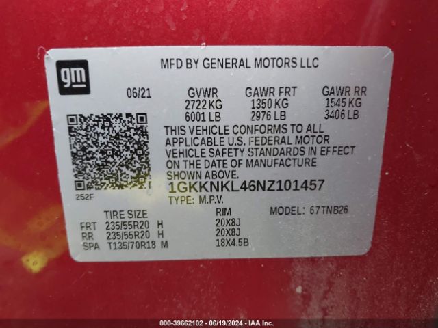 Photo 8 VIN: 1GKKNKL46NZ101457 - GMC ACADIA 