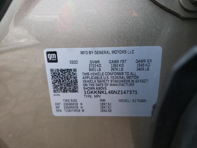 Photo 9 VIN: 1GKKNKL46NZ147371 - GMC ACADIA SLE 