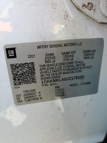 Photo 12 VIN: 1GKKNKLA0JZ179250 - GMC ACADIA SLE 