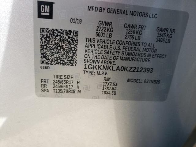 Photo 9 VIN: 1GKKNKLA0KZ212393 - GMC ACADIA SLE 