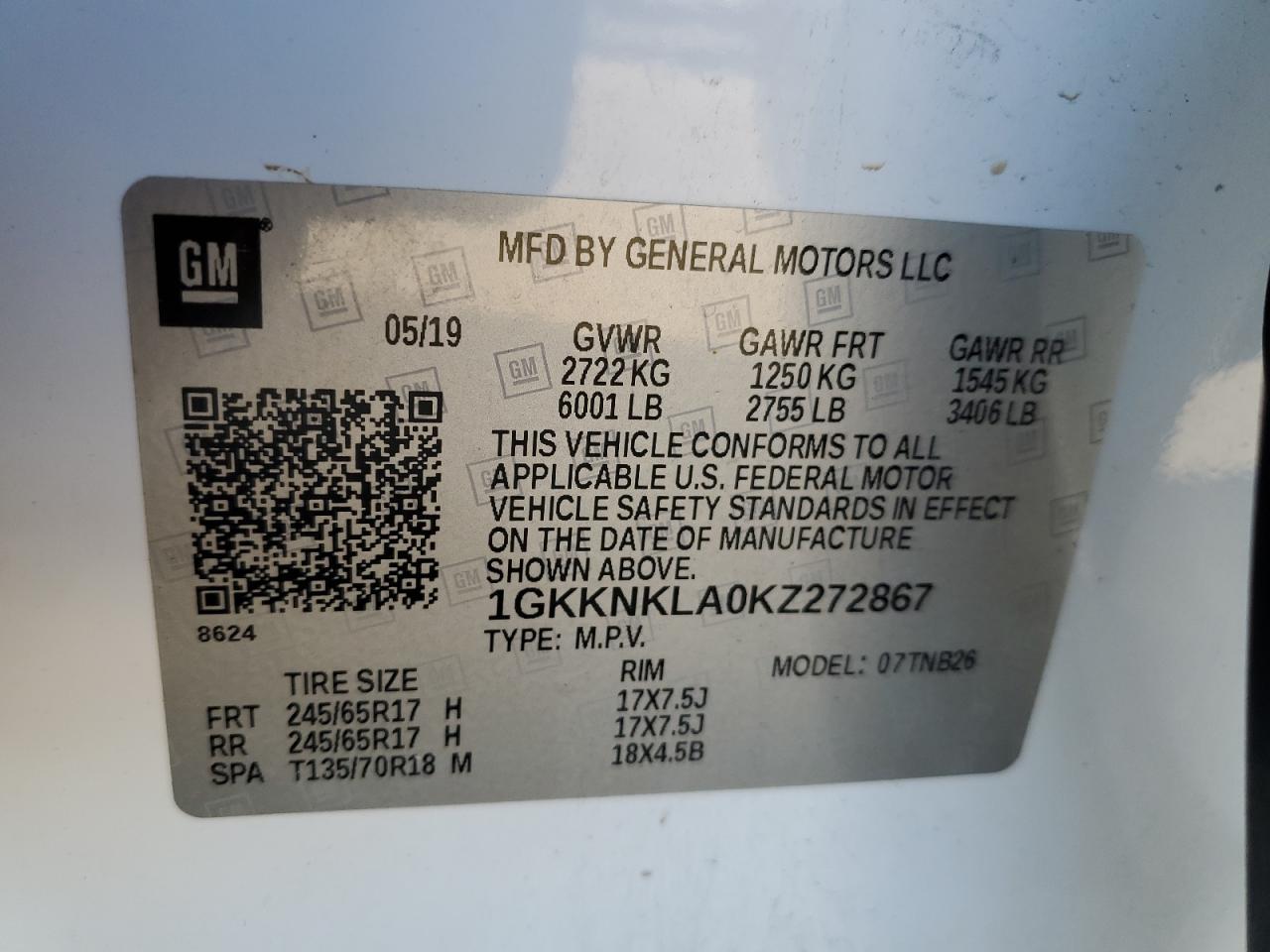 Photo 11 VIN: 1GKKNKLA0KZ272867 - GMC ACADIA 