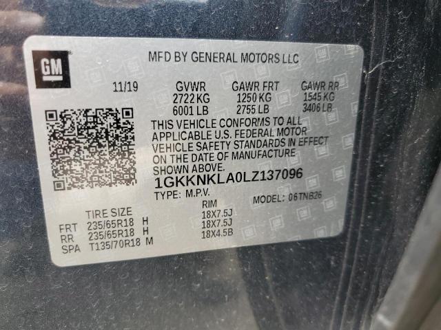 Photo 12 VIN: 1GKKNKLA0LZ137096 - GMC ACADIA SLE 