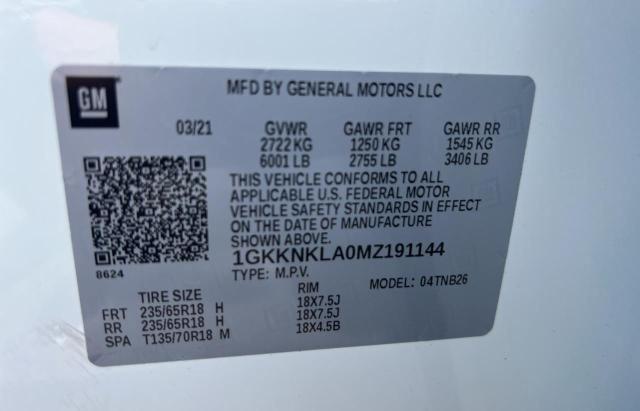 Photo 9 VIN: 1GKKNKLA0MZ191144 - GMC ACADIA SLE 