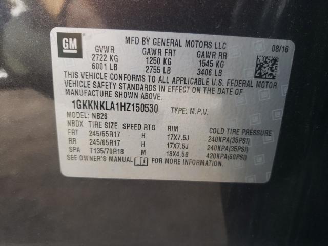 Photo 9 VIN: 1GKKNKLA1HZ150530 - GMC ACADIA SL 