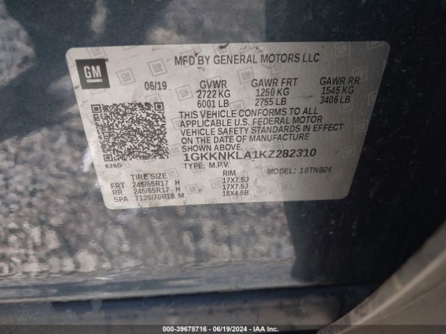 Photo 8 VIN: 1GKKNKLA1KZ282310 - GMC ACADIA 