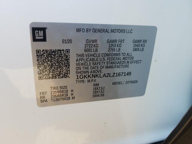 Photo 9 VIN: 1GKKNKLA1LZ167149 - GMC ACADIA SLE 