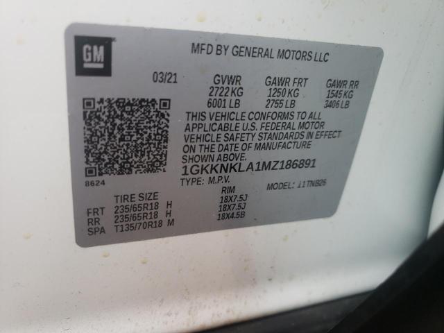 Photo 12 VIN: 1GKKNKLA1MZ186891 - GMC ACADIA SLE 