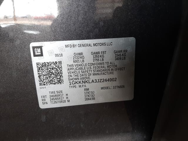 Photo 9 VIN: 1GKKNKLA3JZ244902 - GMC ACADIA SLE 