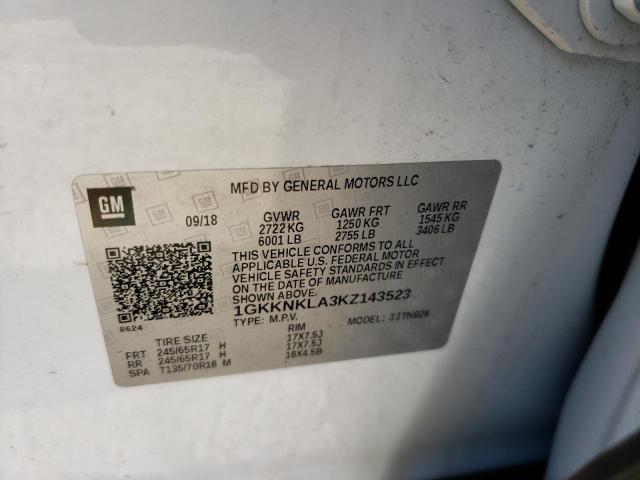 Photo 9 VIN: 1GKKNKLA3KZ143523 - GMC ACADIA SLE 