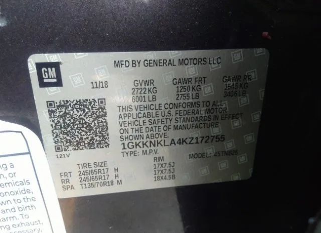 Photo 8 VIN: 1GKKNKLA4KZ172755 - GMC ACADIA 