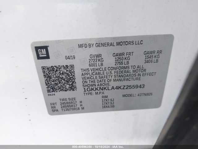 Photo 8 VIN: 1GKKNKLA4KZ255943 - GMC ACADIA 