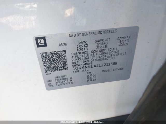 Photo 8 VIN: 1GKKNKLA4LZ211569 - GMC ACADIA 