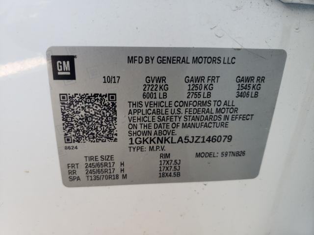 Photo 9 VIN: 1GKKNKLA5JZ146079 - GMC ACADIA SLE 