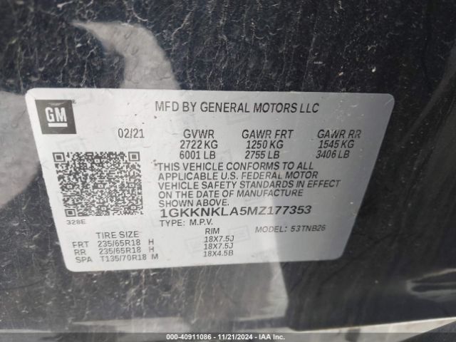 Photo 8 VIN: 1GKKNKLA5MZ177353 - GMC ACADIA 