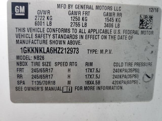 Photo 12 VIN: 1GKKNKLA6HZ212973 - GMC ACADIA SLE 