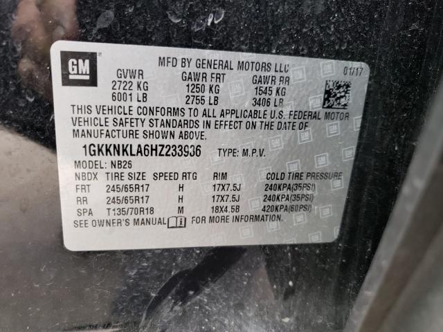 Photo 9 VIN: 1GKKNKLA6HZ233936 - GMC ACADIA SLE 