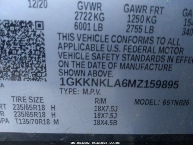 Photo 8 VIN: 1GKKNKLA6MZ159895 - GMC ACADIA 