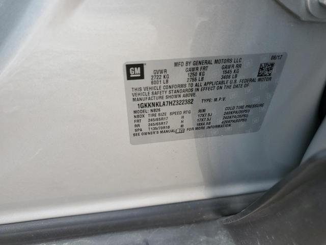 Photo 12 VIN: 1GKKNKLA7HZ322382 - GMC ACADIA SLE 