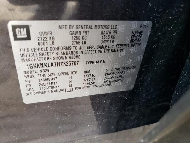 Photo 12 VIN: 1GKKNKLA7HZ326707 - GMC ACADIA SLE 