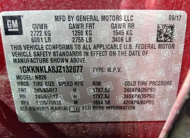 Photo 8 VIN: 1GKKNKLA8JZ132077 - GMC ACADIA 