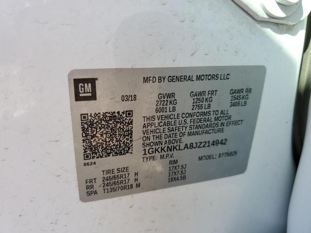 Photo 9 VIN: 1GKKNKLA8JZ214942 - GMC ACADIA SLE 