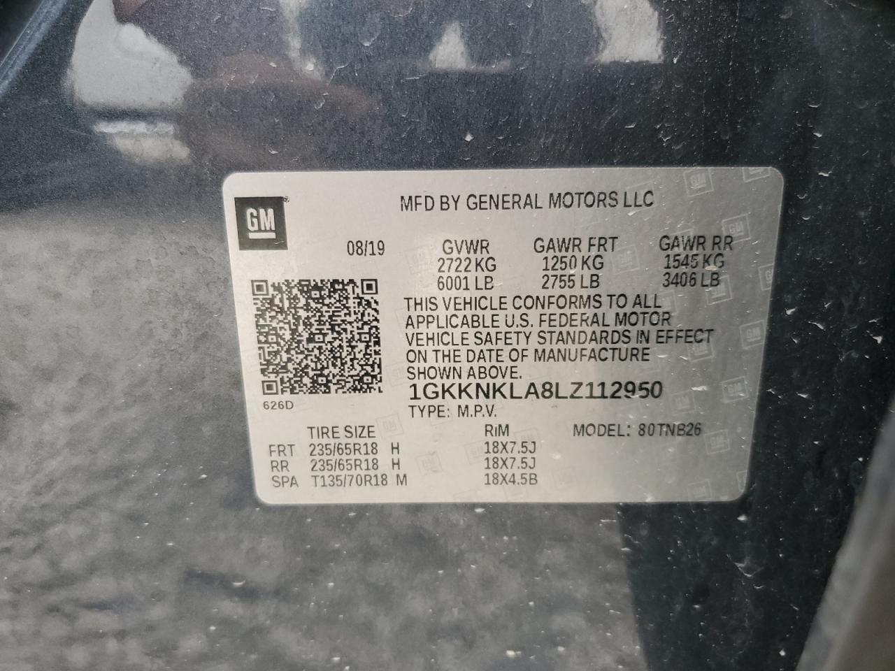 Photo 12 VIN: 1GKKNKLA8LZ112950 - GMC ACADIA 