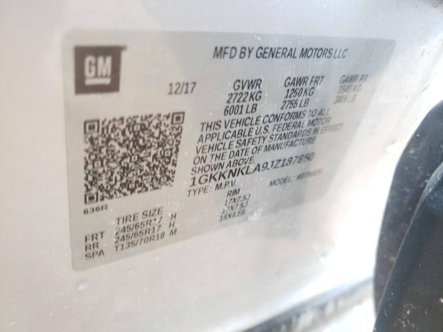 Photo 9 VIN: 1GKKNKLA9JZ187850 - GMC ACADIA SLE 