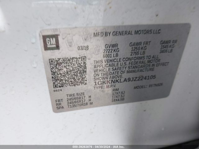 Photo 8 VIN: 1GKKNKLA9JZ224105 - GMC ACADIA 