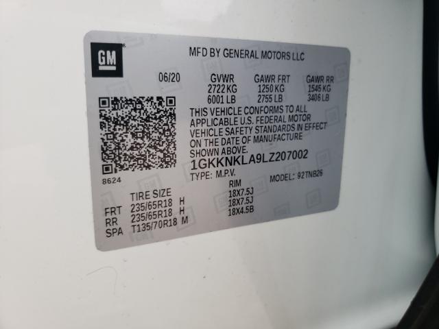 Photo 9 VIN: 1GKKNKLA9LZ207002 - GMC ACADIA SLE 