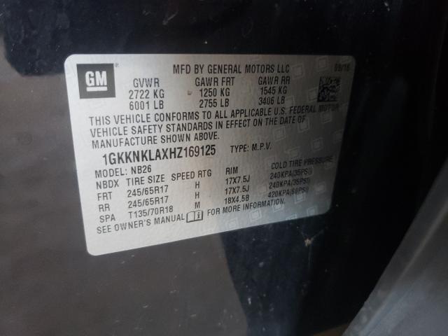 Photo 9 VIN: 1GKKNKLAXHZ169125 - GMC ACADIA SLE 