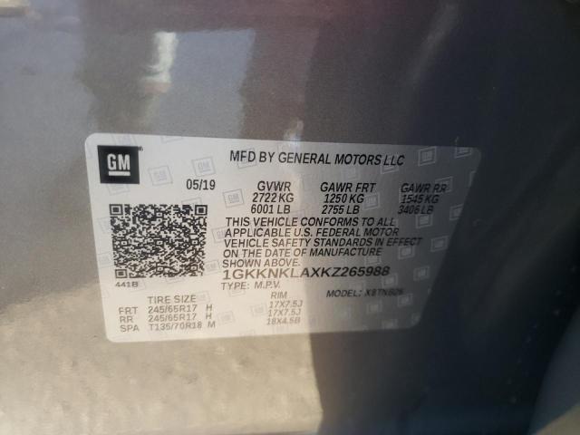 Photo 9 VIN: 1GKKNKLAXKZ265988 - GMC ACADIA SLE 