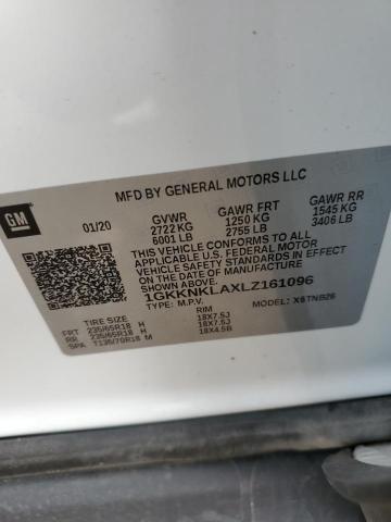 Photo 12 VIN: 1GKKNKLAXLZ161096 - GMC ACADIA SLE 